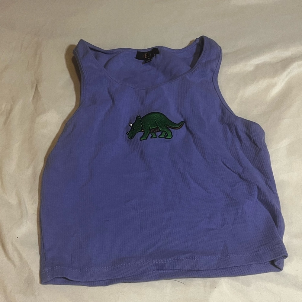 Dinosaur ribbed crop top